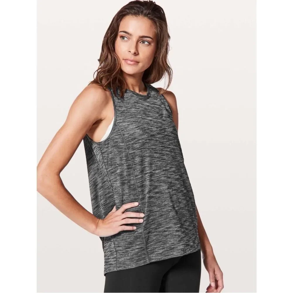 Lululemon Heathered Gray Low Key Tank Top Sz 10